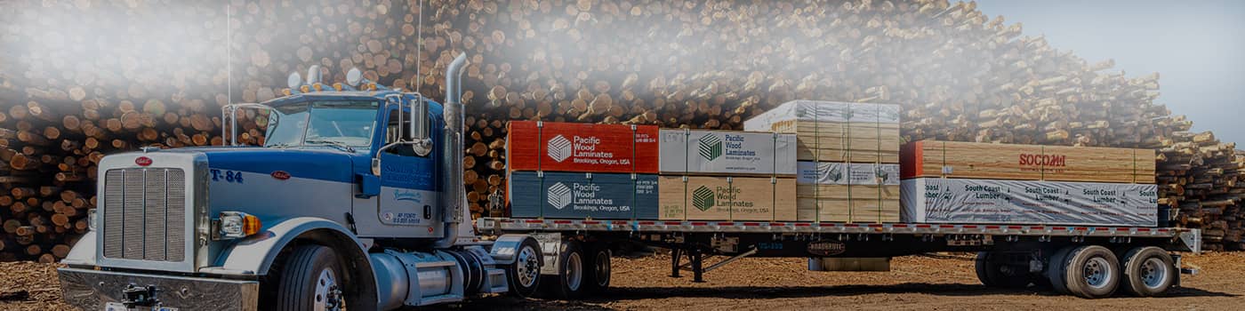 south coast lumber wood products on semi truck